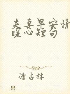 夫妻早安情话最暖心短句