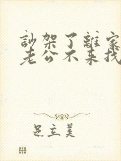 吵架了离家出走老公不来找你怎么办