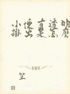 小便有透明粘液排出是怎么回事