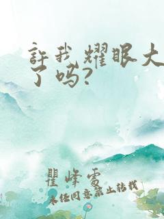 许我耀眼大结局了吗?