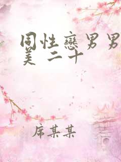 同性恋男男 欧美 二十