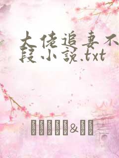 大佬追妻不择手段小说.txt