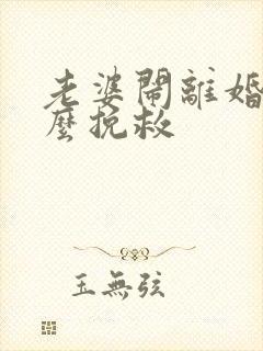 老婆闹离婚我怎么挽救