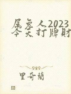 属兔人2023今天打牌财运如何