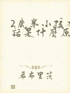 2岁半小孩不说话是什么原因