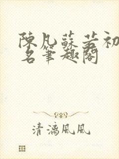 陈凡苏若初小说名笔趣阁