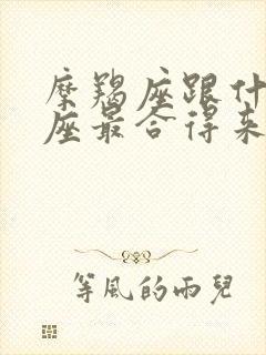 摩羯座跟什么星座最合得来