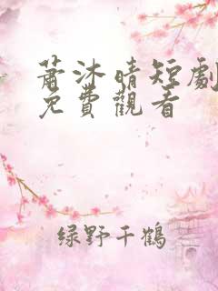 萧沐晴短剧全集免费观看