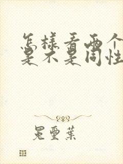 怎样看两个男的是不是同性恋的