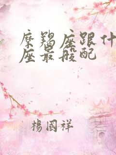 摩羯座跟什么星座最般配