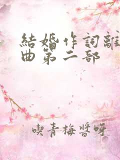 结婚作词离婚作曲第二部