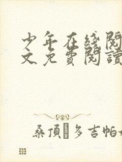 少年在线阅读全文免费阅读最新