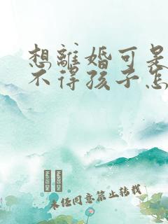 想离婚可是又舍不得孩子怎么办