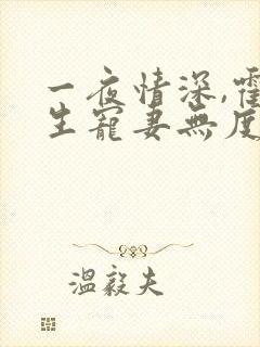 一夜情深,霍先生宠妻无度 小说完整