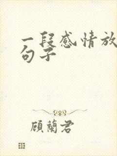 一段感情放下的句子