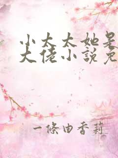 小太太她是顶级大佬小说免费阅读