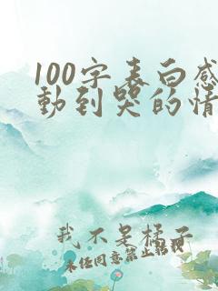 100字表白感动到哭的情书