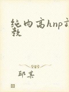纯肉高hnp调教