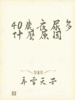 40岁夜尿多是什么原因