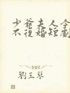 少爷夫人今天也不复婚短剧