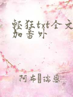轻狂txt全文加番外