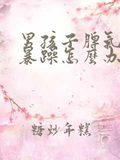 男孩子脾气特别暴躁怎么办