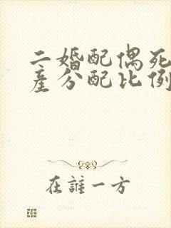 二婚配偶死了遗产分配比例