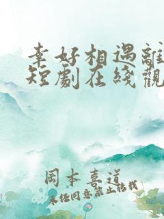 幸好相遇离婚时短剧在线观看全集