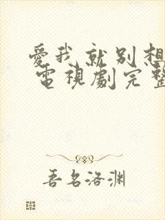 爱我就别想太多 电视剧完整版