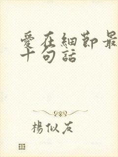 爱在细节最经典十句话