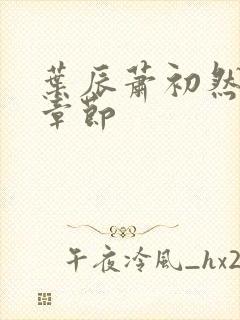 叶辰萧初然最新章节