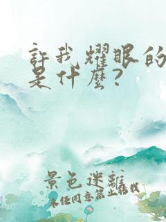 许我耀眼的结局是什么?