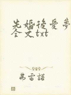 先婚后爱梦筱二全文txt