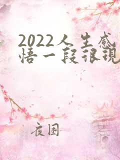 2022人生感悟一段很现实的话