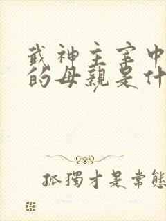 武神主宰中秦尘的母亲是什么修为