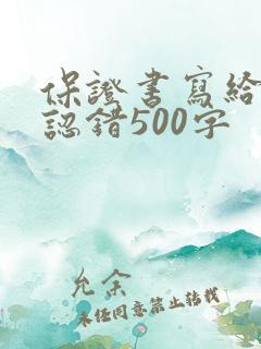 保证书写给老婆认错500字