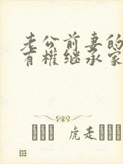 老公前妻的儿子有权继承家产吗