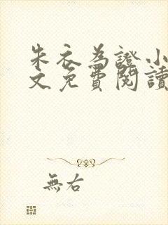 朱衣为证小说全文免费阅读笔趣阁