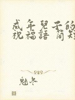 成年儿子的生日祝福语 简短独特