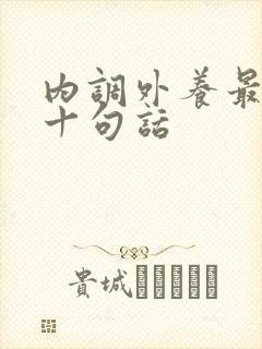 内调外养最经典十句话
