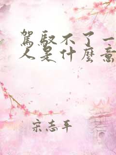 驾驭不了一个男人是什么意思