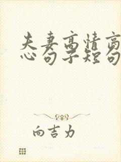 夫妻高情商的暖心句子短句