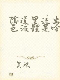 阴道里流出的黄色液体是啥