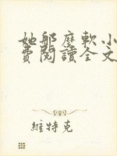 她那么软小说免费阅读全文