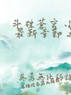 斗破苍穹 小说 最新章节 无弹窗