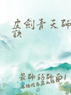 皮剑青天师寻龙诀