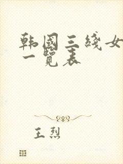 韩国三线女演员一览表