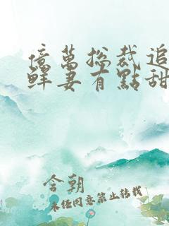 亿万总裁追妻:鲜妻有点甜