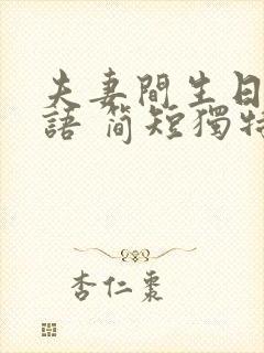 夫妻间生日祝福语 简短独特