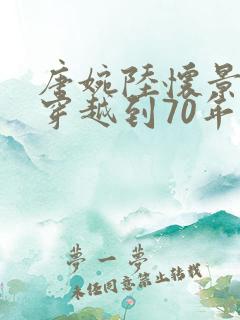 唐婉陆怀景女主穿越到70年代的小说